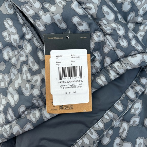 The North Face Women’s Printed Tamburello Jacket Vanadis Grey Leopard Print L - Picture 2 of 6